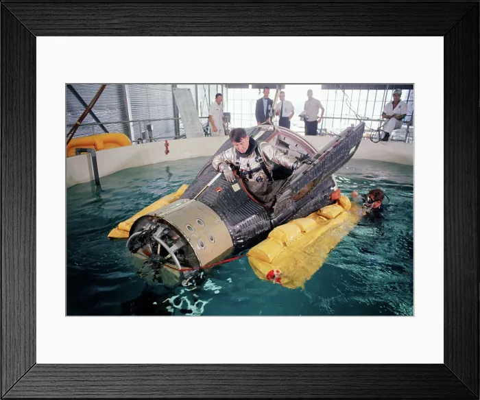 Framed Print : Astronauts and Submerged Capsule Framed Print : Astronauts and Submerged Capsule
