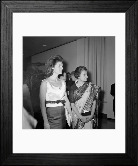 Framed Print : Jacqueline Kennedy and Indira Gandhi at Indian Exhibition Framed Print : Jacqueline Kennedy and Indira Gandhi at Indian Exhibition