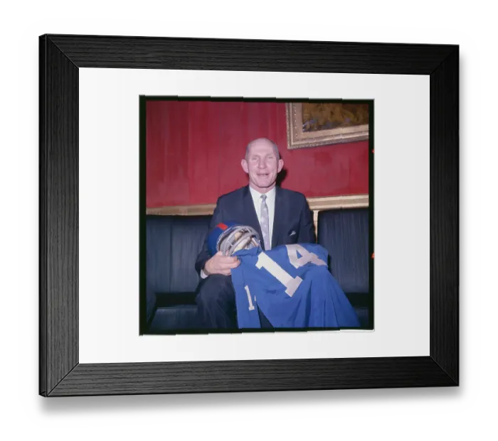 Framed Print : YA Tittle Posing with Football and Jersey Framed Print : YA Tittle Posing with Football and Jersey