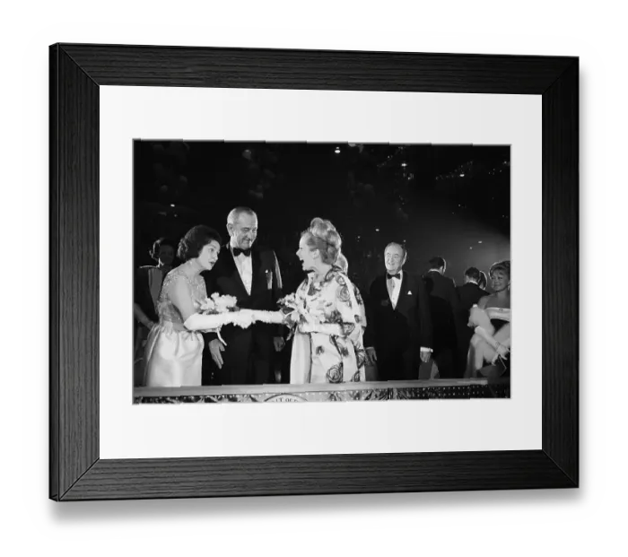 Framed Print : Pres. And Mrs. Johnson Greet Sally Ann H Framed Print : Pres. And Mrs. Johnson Greet Sally Ann H