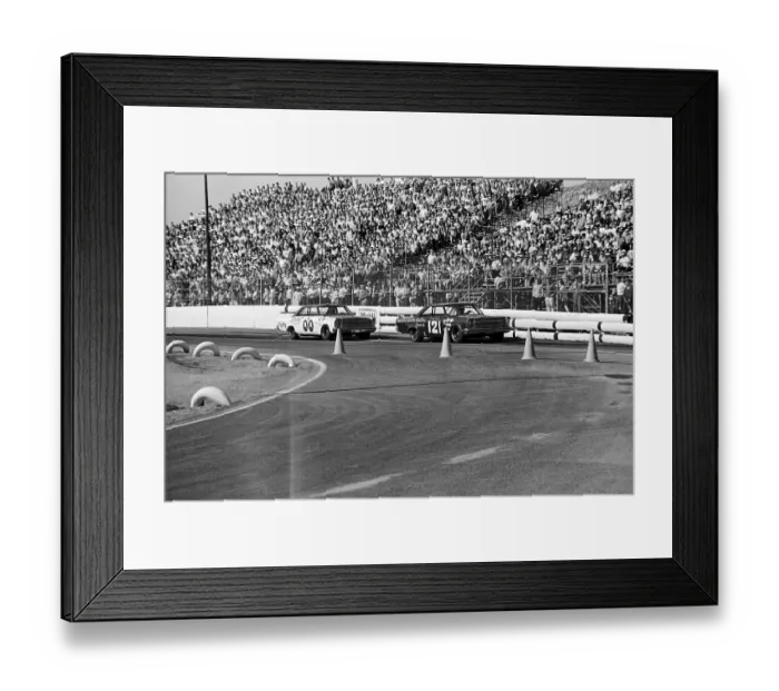 Framed Print : Cars Racing on Track in Front of Spectators Framed Print : Cars Racing on Track in Front of Spectators