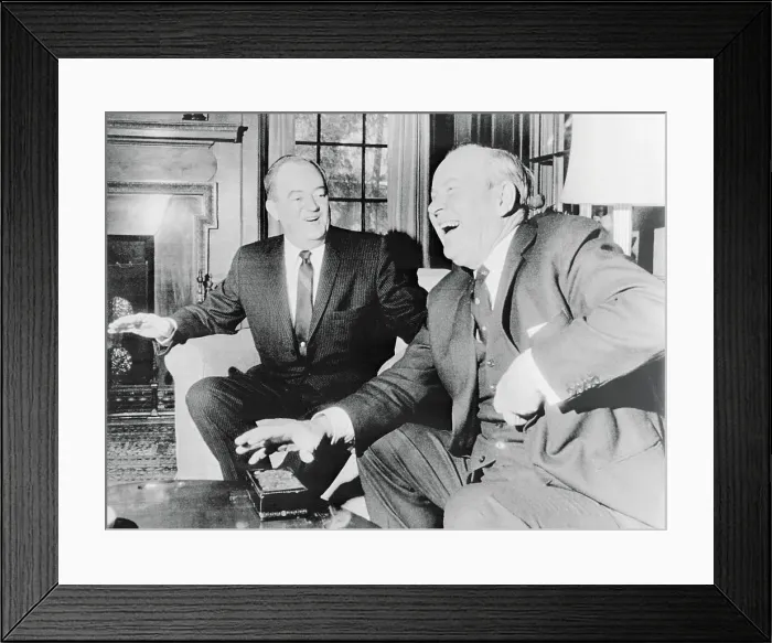 Framed Print : Hubert Humphrey and Lester Pearson Framed Print : Hubert Humphrey and Lester Pearson