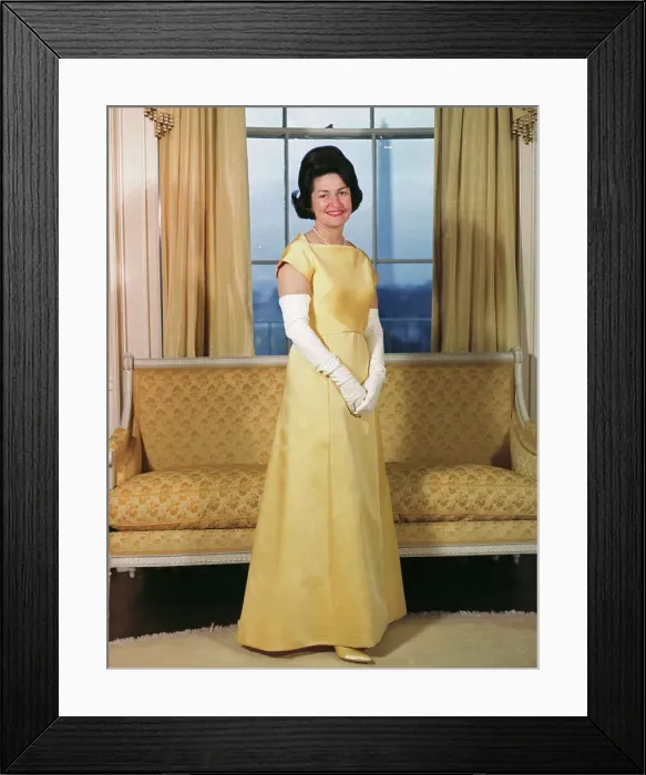 Framed Print : Mrs. Lyndon B. Johnson Wearing Inaugural Gown Framed Print : Mrs. Lyndon B. Johnson Wearing Inaugural Gown