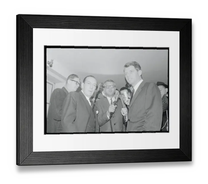 Framed Print : Robert Kennedy and Robert Wagner Talking to Newsmen Framed Print : Robert Kennedy and Robert Wagner Talking to Newsmen