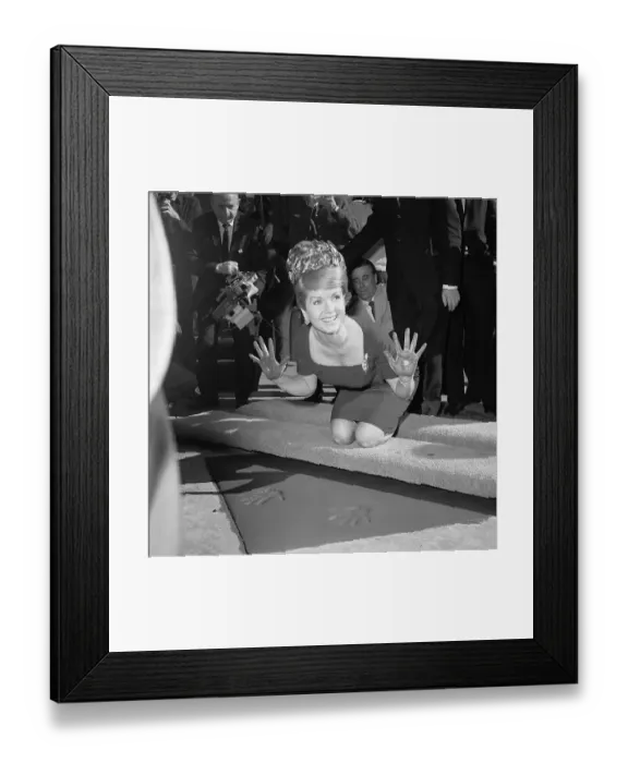 Framed Print : Debbie Reynolds Pressing Hands into Cement Framed Print : Debbie Reynolds Pressing Hands into Cement