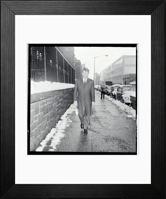 Framed Print : Robert F. Kennedy Walking Outside Hospital Framed Print : Robert F. Kennedy Walking Outside Hospital