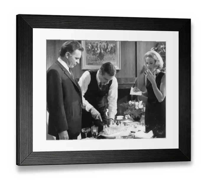 Framed Print : Richard Burton, Robert Webber, And Eva Marie Eat Cake On Set Framed Print : Richard Burton, Robert Webber, And Eva Marie Eat Cake On Set