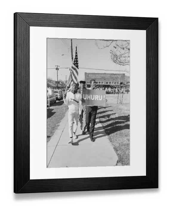 Framed Print : Blacks Marching In Protest To Discrimina