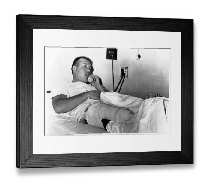 Framed Print : Johnny Unitas Recuperates After Surgery Framed Print : Johnny Unitas Recuperates After Surgery