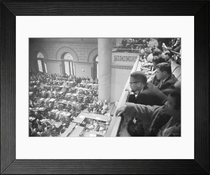 Framed Print : Malcolm X at New York Legislature