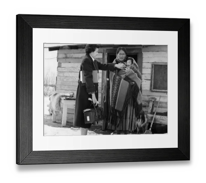 Framed Print : Health Worker Visits Indian Woman and Infant Framed Print : Health Worker Visits Indian Woman and Infant