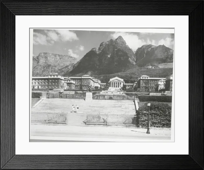 Framed Print : Mountainous Region over South African Architecture Framed Print : Mountainous Region over South African Architecture