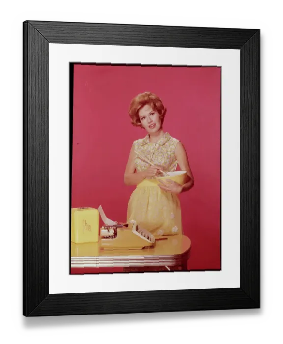 Framed Print : Pat Crowley Holding Mixing Bowl Framed Print : Pat Crowley Holding Mixing Bowl