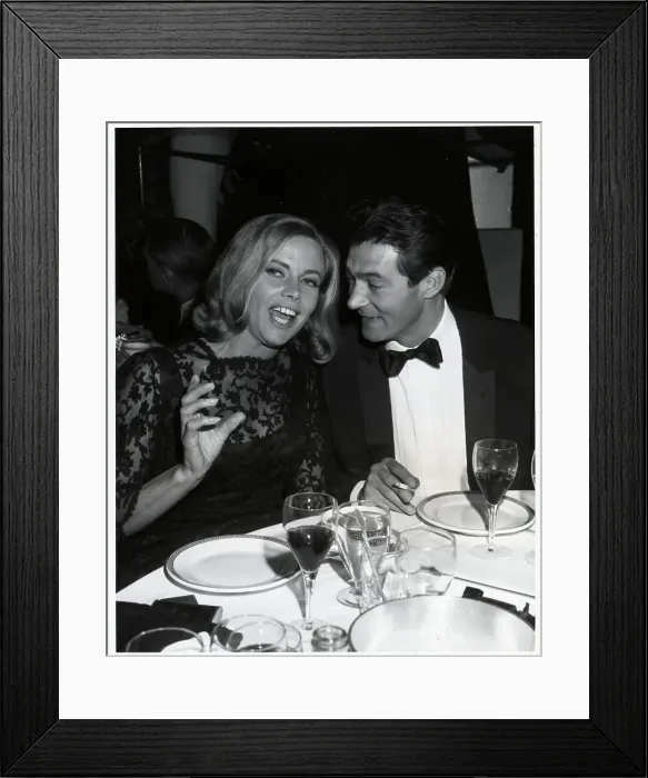 Framed Print : Honor Blackman And Husband at Dinner Framed Print : Honor Blackman And Husband at Dinner