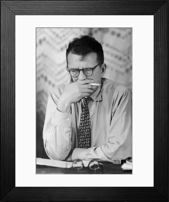 Framed Print : Dimitri Shostakovich Smoking a Cigarette Framed Print : Dimitri Shostakovich Smoking a Cigarette