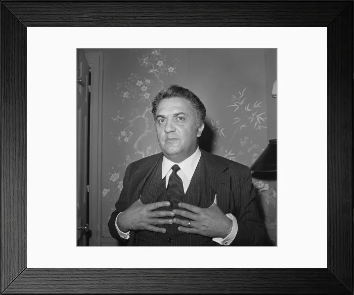 Framed Print : Federico Fellini with Hands on his Vest Framed Print : Federico Fellini with Hands on his Vest