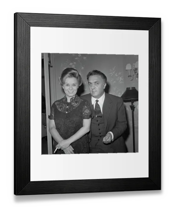 Framed Print : Portrait of Federico Fellini and his Wife Framed Print : Portrait of Federico Fellini and his Wife