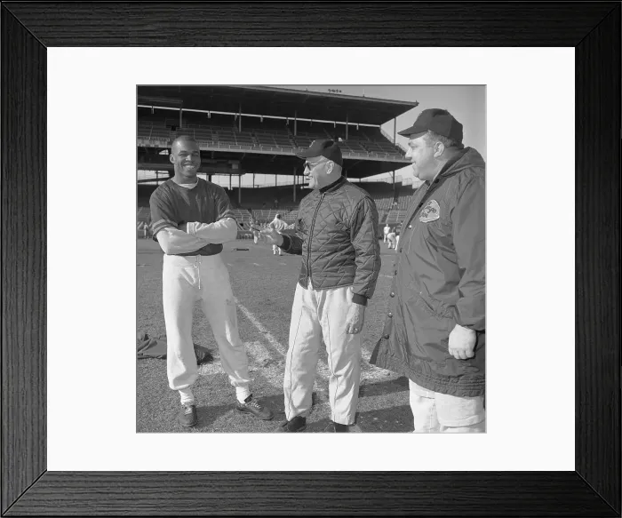 Framed Print : George Halas Talking with Gayle Sayers