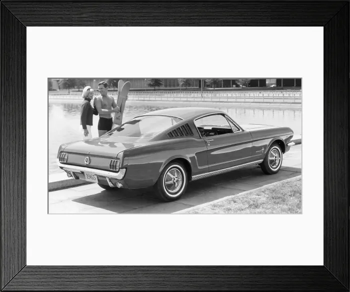 Framed Print : Couple with 1965 Ford Mustang Fastback Framed Print : Couple with 1965 Ford Mustang Fastback