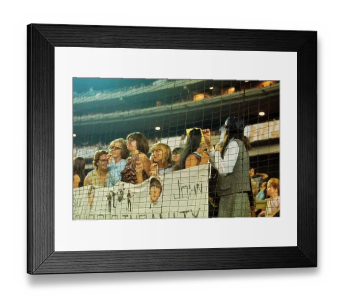 Framed Print : Concert Fans Standing Behind Mesh Barricade