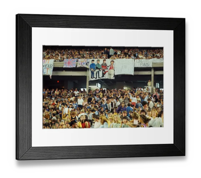 Framed Print : View of Large Crowd in Stadium with Banners Framed Print : View of Large Crowd in Stadium with Banners