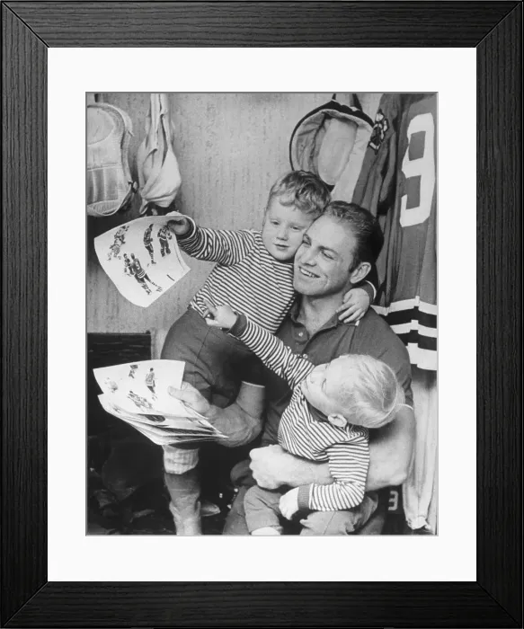 Framed Print : Bobby Hull Playing With Sons Framed Print : Bobby Hull Playing With Sons