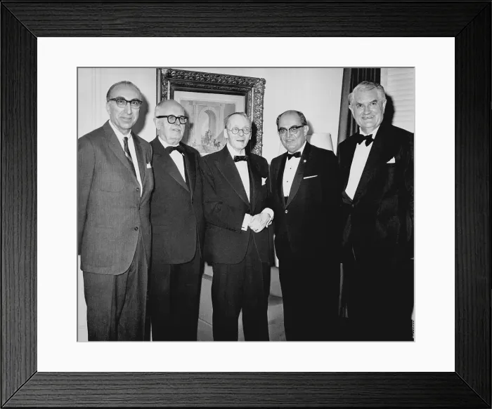 Framed Print : Famed Scientist Posing at Heart Jubilee Dinner