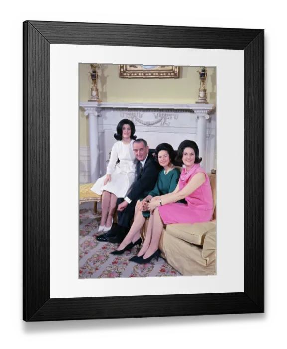 Framed Print : Lyndon Johnson and Family Framed Print : Lyndon Johnson and Family