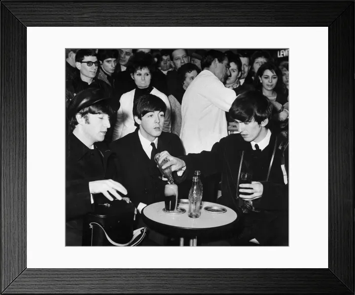 Framed Print : The Beatles at a Paris Cafe Framed Print : The Beatles at a Paris Cafe