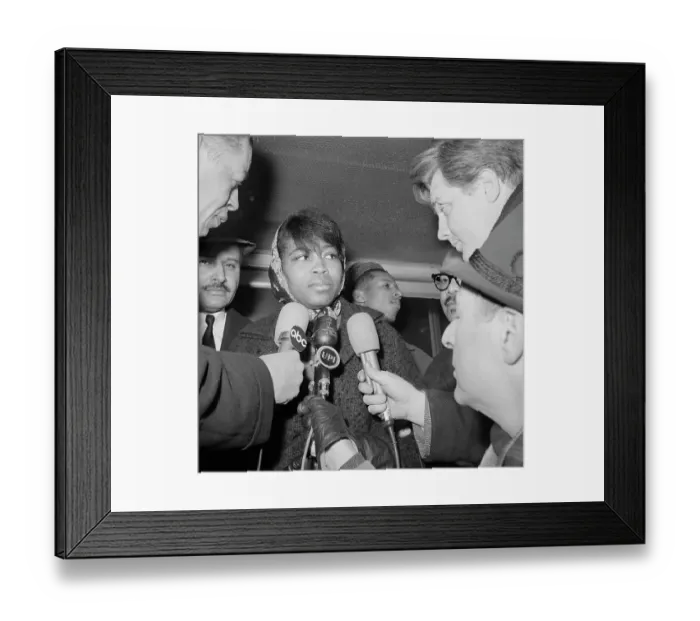Framed Print : Betty Shabazz Speeking To Press Framed Print : Betty Shabazz Speeking To Press