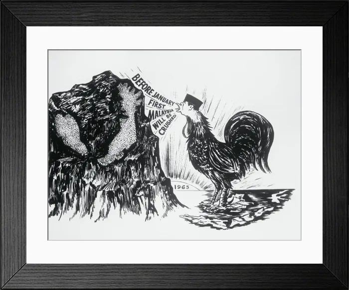 Framed Print : Cartoon Lampooning President Sukarno Framed Print : Cartoon Lampooning President Sukarno