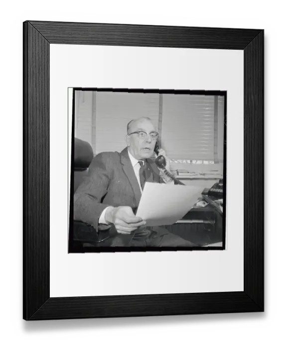 Framed Print : HR Gross Talking on Telephone Framed Print : HR Gross Talking on Telephone