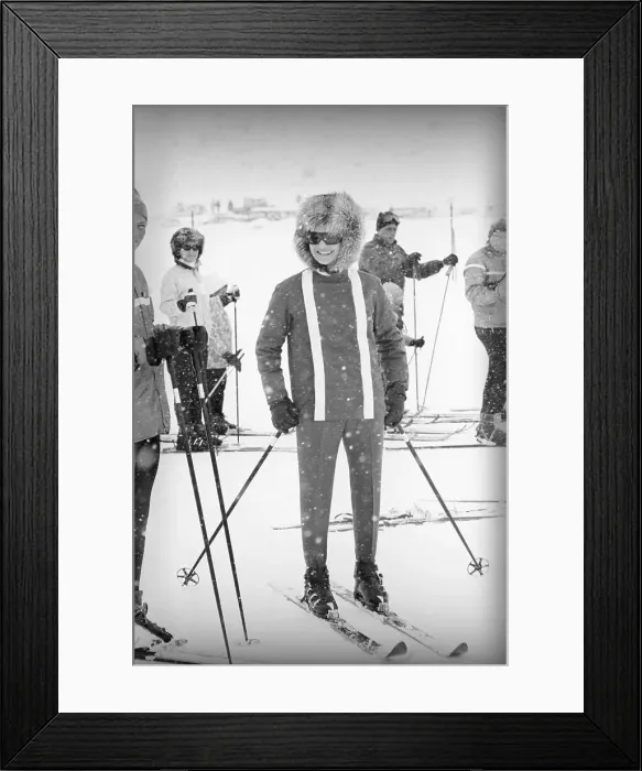 Framed Print : Mrs. John F. (Jacqueline) Kennedy Dressed for Skiing Framed Print : Mrs. John F. (Jacqueline) Kennedy Dressed for Skiing