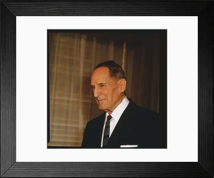 Framed Print : Closeup of General MacArthur wearing dark business suit Framed Print : Closeup of General MacArthur wearing dark business suit