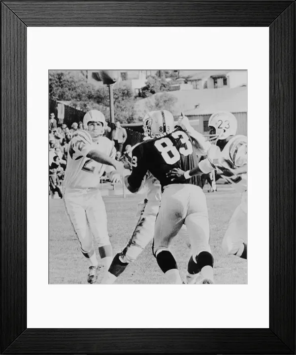 Framed Print : Chargers John Hadl Throwing Pass