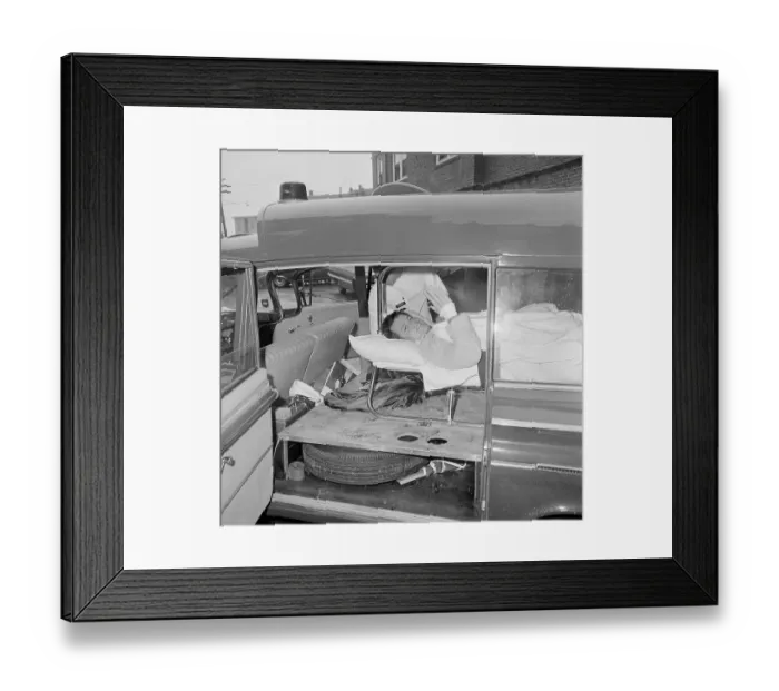 Framed Print : Edward Kennedy Smiling from the Ambulance