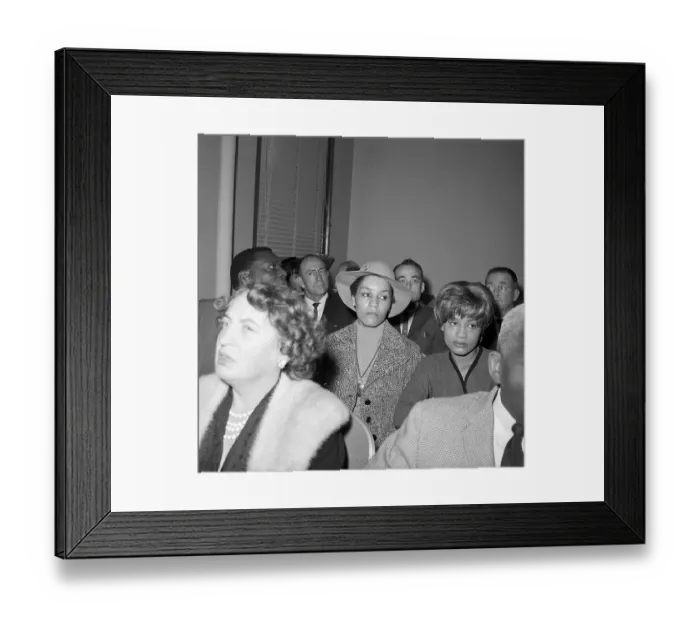 Framed Print : Mrs. Barbara Cooke Enters Courtroom Framed Print : Mrs. Barbara Cooke Enters Courtroom