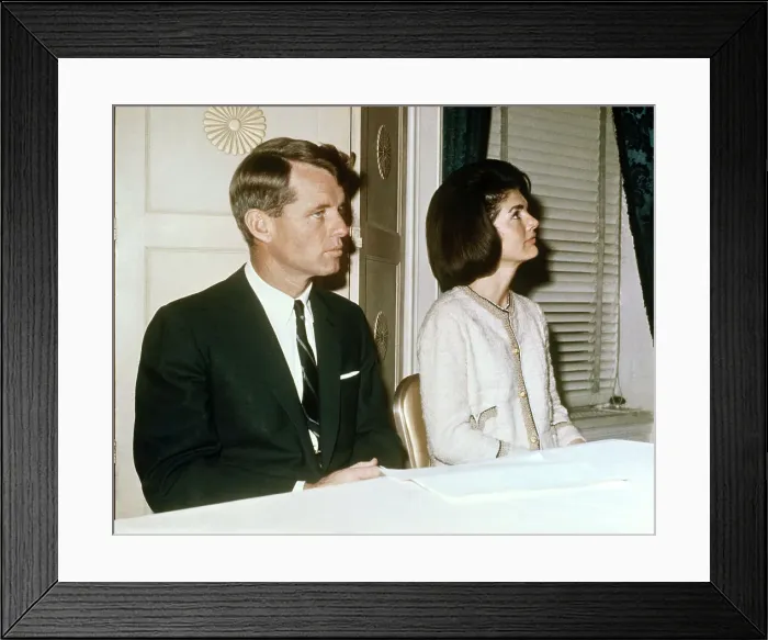 Framed Print : Robert F Kennedy Sitting with Jackie Kennedy Framed Print : Robert F Kennedy Sitting with Jackie Kennedy