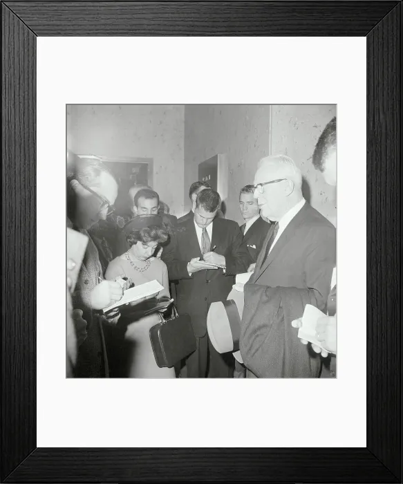 Framed Print : Chief Justice Warren Speaking to Reporters Framed Print : Chief Justice Warren Speaking to Reporters