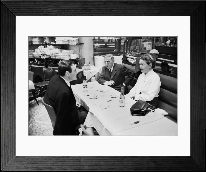 Framed Print : Philosophers Sartre, De Beauvoir, and Director Lanzmann Dining Framed Print : Philosophers Sartre, De Beauvoir, and Director Lanzmann Dining