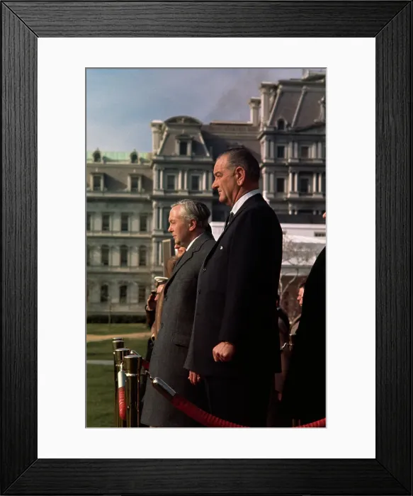 Framed Print : Prime Minister Harold Wilson with President Lyndon B. Johnson Framed Print : Prime Minister Harold Wilson with President Lyndon B. Johnson