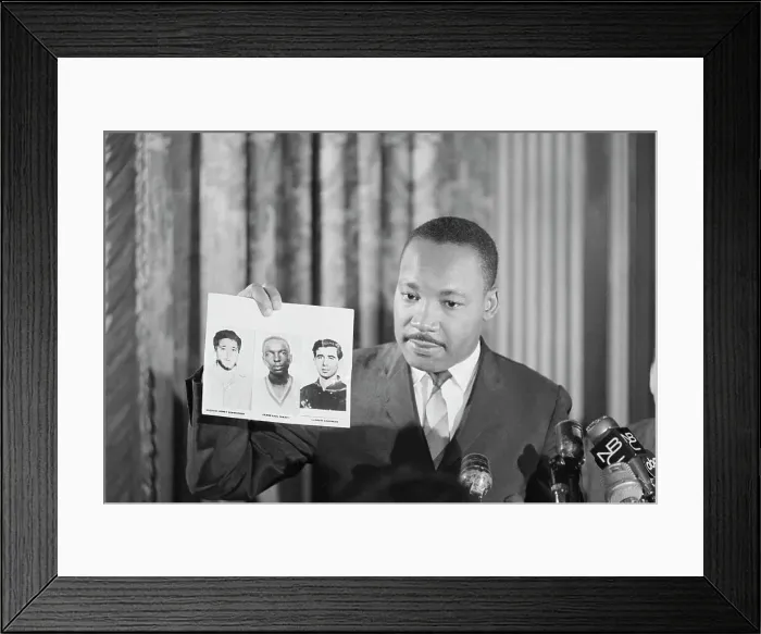 Framed Print : Dr. Martin Luther King, Jr. at News Conference Framed Print : Dr. Martin Luther King, Jr. at News Conference