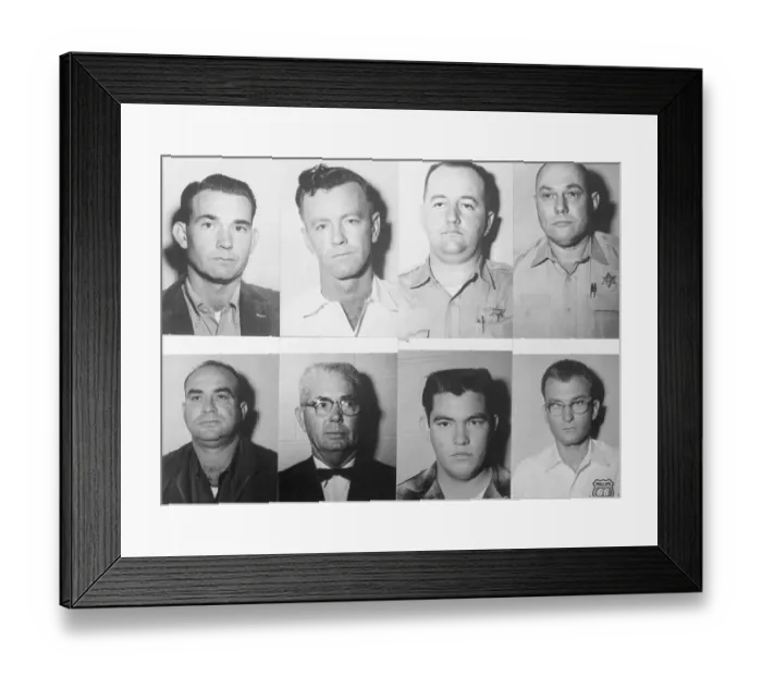 Framed Print : Mug Shots of Eight Men Framed Print : Mug Shots of Eight Men