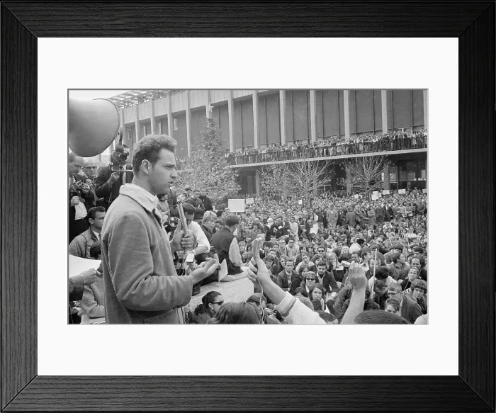 Framed Print : Mario Savio Speaking to Large Crowd Outdoors Framed Print : Mario Savio Speaking to Large Crowd Outdoors
