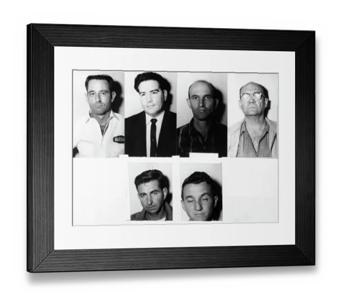 Framed Print : Six Men Suspected In Civil Rights Killing Framed Print : Six Men Suspected In Civil Rights Killing