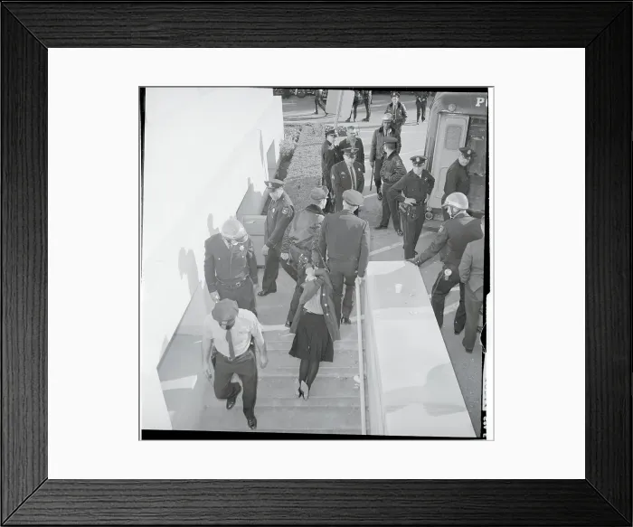 Framed Print : Police Arresting Student at Demonstration