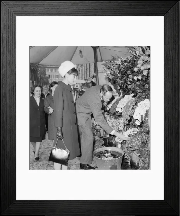 Framed Print : Mel Ferrer Picking Out Flowers with Audrey Hepburn Framed Print : Mel Ferrer Picking Out Flowers with Audrey Hepburn