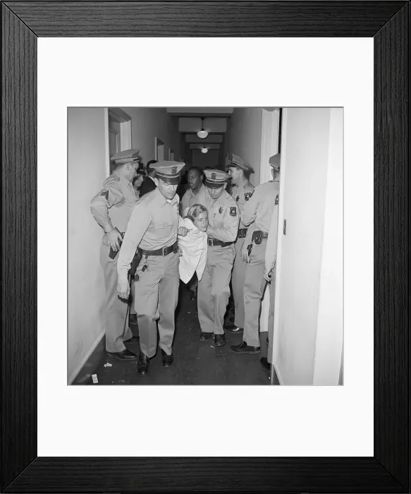 Framed Print : Police Drag Student Away from Sit-In Framed Print : Police Drag Student Away from Sit-In