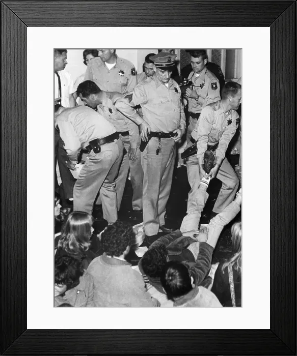 Framed Print : Police Drag Student From Sit-In Protest