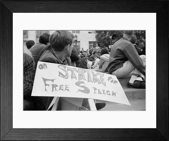 Framed Print : Students On Strike for Free Speech Framed Print : Students On Strike for Free Speech